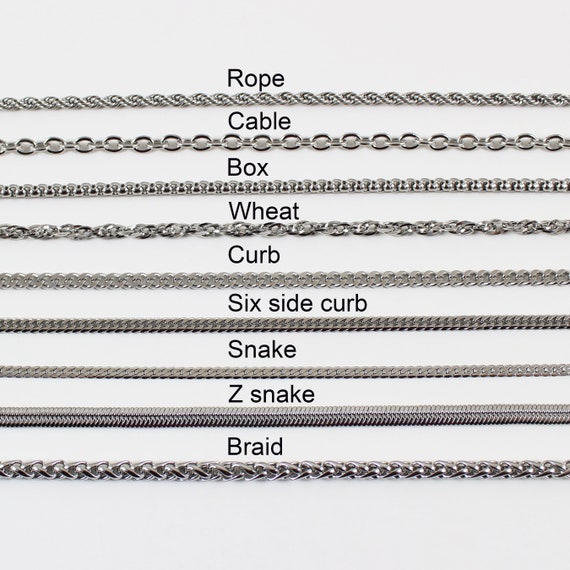 Stainless Steel Chain, Cable Chain, Wheat Chain, Rope Chain, Box