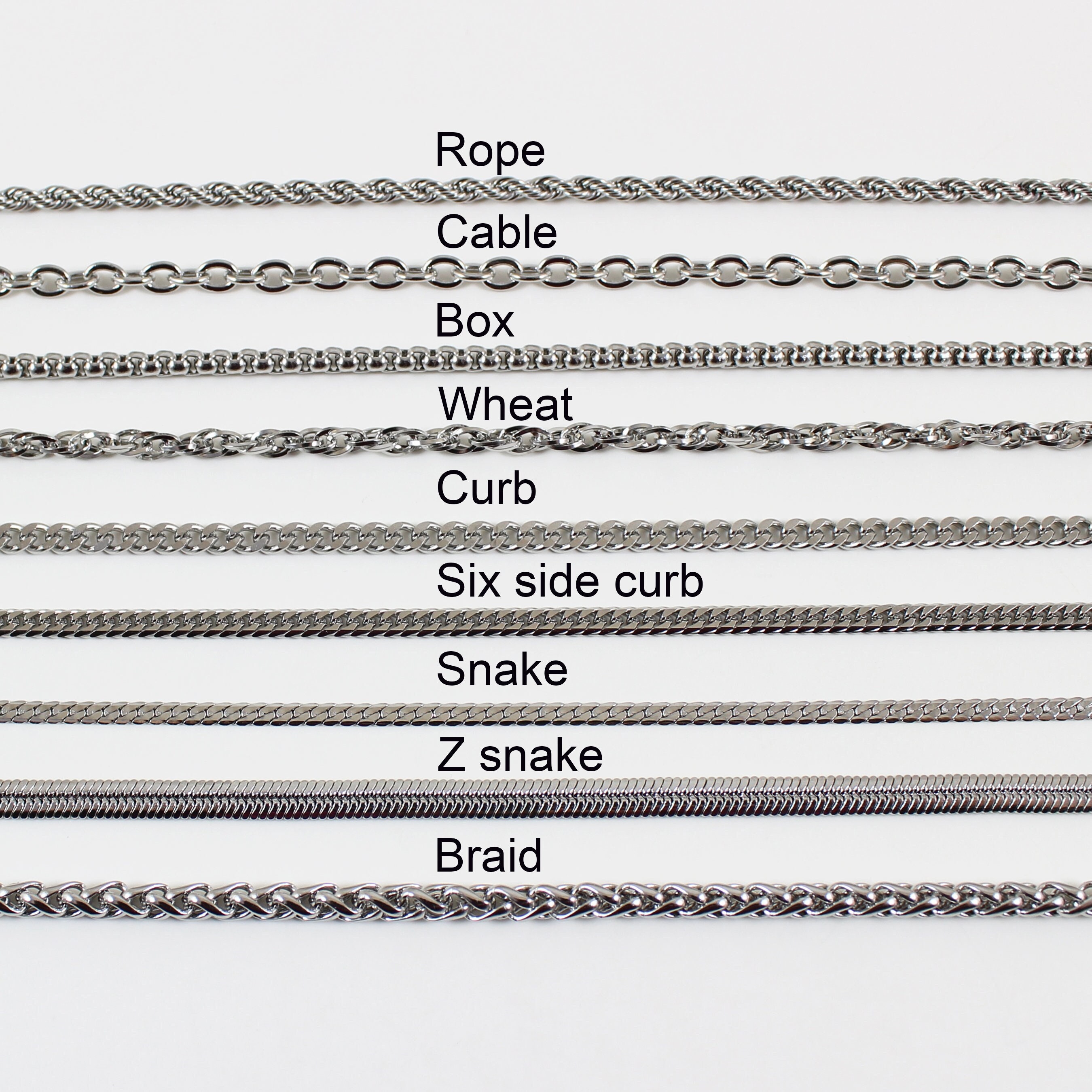 Box Chain, 4mm, Stainless Steel Venetian Chain, Bulk Jewelry Making Chain,  Lot Size 2 to 10 Feet, 1949-4 