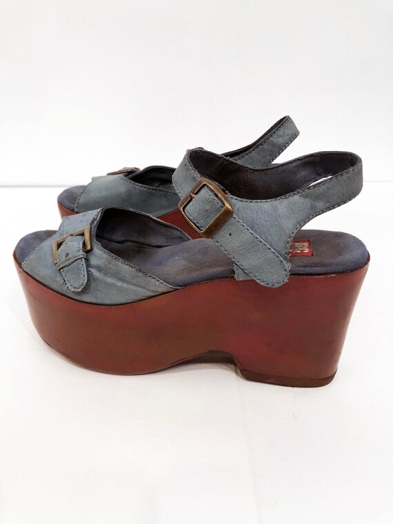 Vintage 70's Wooden Disco highlife 5inch Platforms