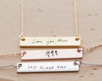 Custom Handwriting Necklace Personalized Handwriting Jewelry mom gift Signature Necklace