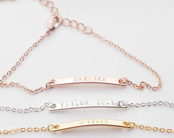 Personalized Bracelet Rose Gold Bracelet Medical Id Bracelet sentimental gift Mother gift Mom personalized gift