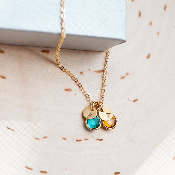 birthstone personalized necklace personalized