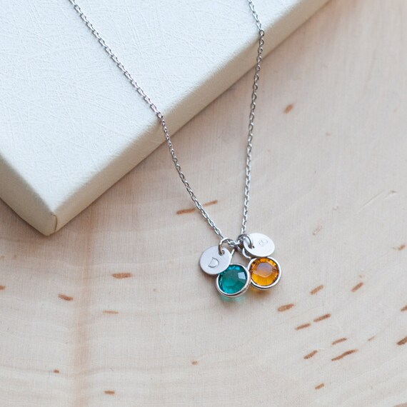 etsy birthstone necklace