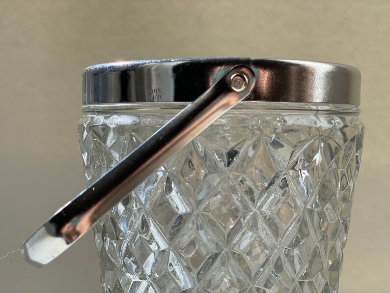 Vintage Ice Bucket Glass Ice Bucket Crystal Ice Bucket Silver Etsy