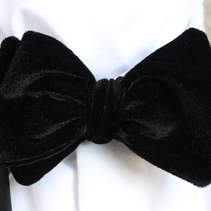 The James Bond handmade  Black Velvet self tie or pre tied adjustable Bow Tie from Spero Accessories