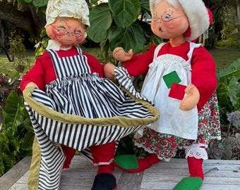 ANNALEE Mrs Santa Claus Mobilitee 28” Cloth Doll Annalee Mrs Santa Grandma Dolls A Holiday Tradition Christmas 1966 1968 SOLD SEPARATELY