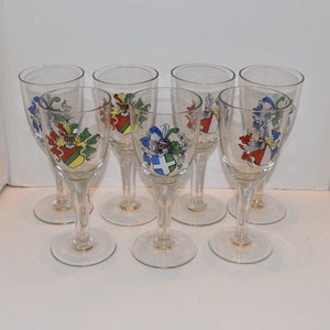 Medieval Renaissance Heavy Glass Chalice Or Goblet Family Crest Water Glasses, Coat of Arms Glassware, Wine Glasses SOLD SEPARATELY