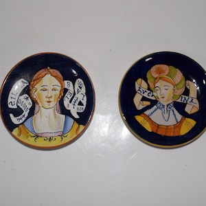 Portrait Wall Plates Liturgical Plates Piattino &#39;&#39;Amatorios Luchina&#39;&#39; Braconi Manuela Urbino 1997 Italian Renaissance Majolica Faience Plate