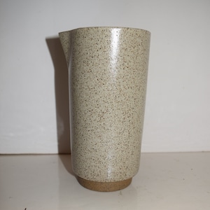Danish Scandinavian Nordic Minimalist Design Carafe Cylinder Pottery Pitcher Minimalist MidCentury Flecked Ceramic Carafe