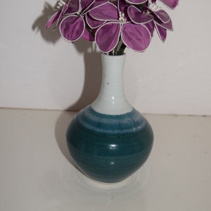 William Alexander Art Studio Pottery Hand-thrown Stoneware Pot Bud Vase Blues and Aqua