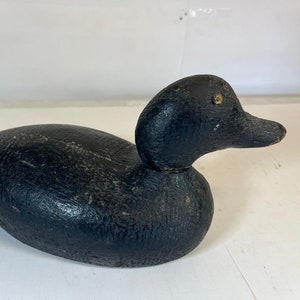 Authentic Vintage American Hunting Duck Decoy Very Old Wood Duck Decoy Antique Hand Carved Wood Heavy Dark Wood Duck Decoy Detachable Head