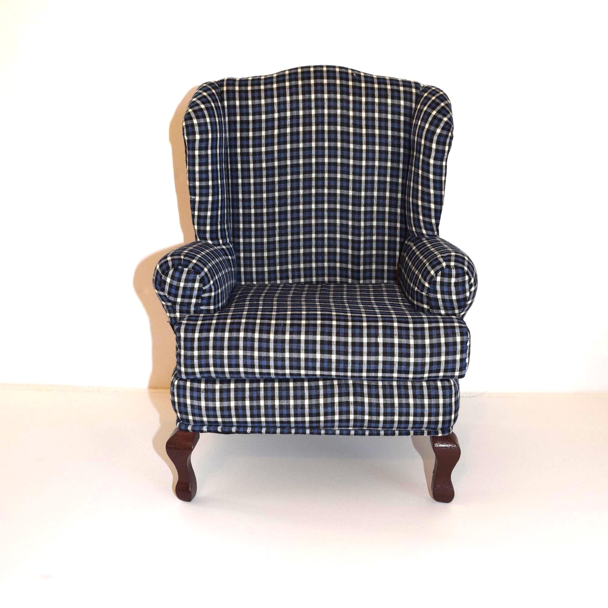Old Blue Plaid Accent Chair Home Decorators Collection Latham