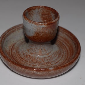 Candle Holder Small Studio Pottery, Cole Pottery (Sanford, NC) Cole&#39;s Pottery Small REDWARE Candle Holder, Cox Mill Rd, Sanford Stamp