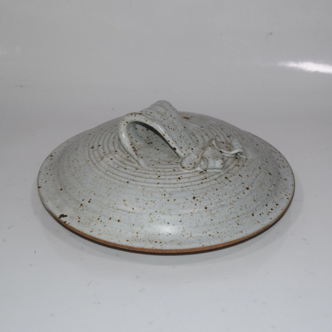One of A Kind, Hand Thrown Pottery Casserole Dish Lid Large Handle