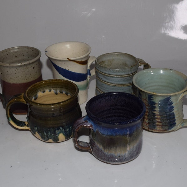 Assorted Hand Thrown Art Studio Pottery Cup Artisan Stoneware Handmade Ceramic Mug Signed Art Pottery Stoneware Mugs SOLD SEPERATELY