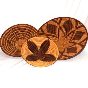 Large Coiled Geometric Star Flower Pattern Tribal Funnel Basket AFRICAN Harvest Basket Botswana or NATIVE AMERICAN Pima/ Papago Basketry