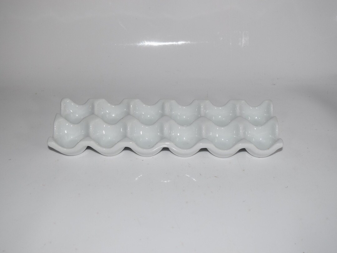One Dozen Egg Crate Ceramic Egg Tray Holder 12 Cups Whole Dozen
