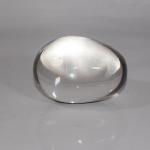 Clear White Sphatik Lingam Natural Rock Crystal Quartz Clear Egg Shaped Sphatik Shivling Heavy Paperweight Horizontal Crystal Cabochon