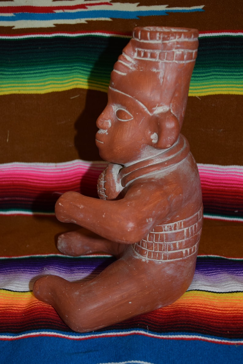 Colima Sculpture Seated Inca Mayan Aztec Tribal Shaman Effigy Sitting ...