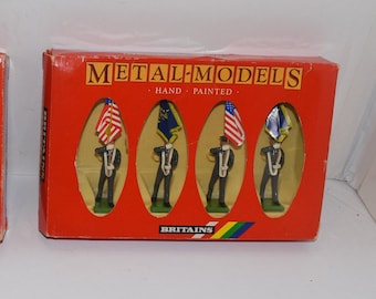 Britains William Britain Metal Models Ceremonial 7301 US Marine Color Guard RARE
