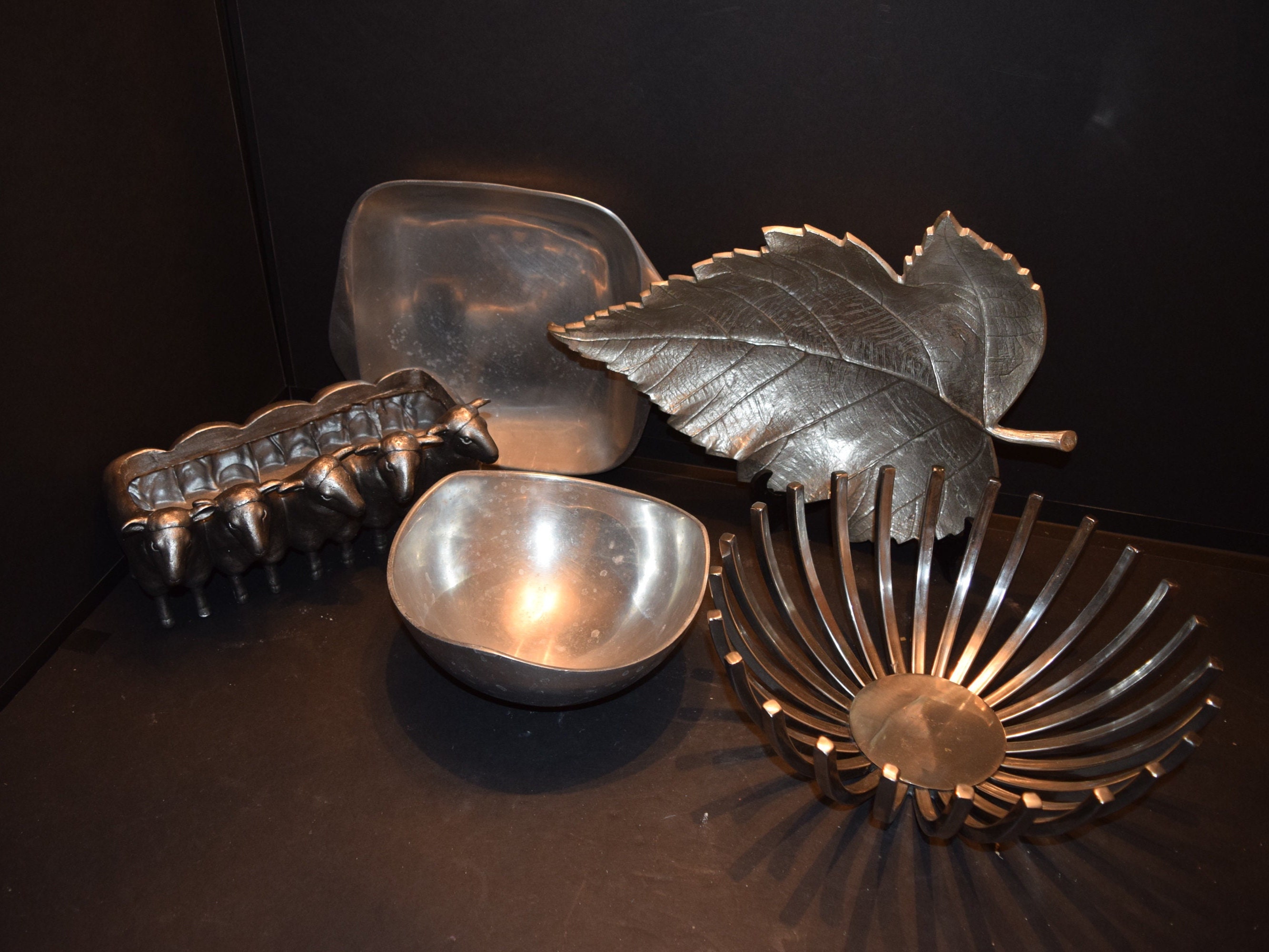 Nambe Asymmetrical Nambe Tri-corner Bowl 9