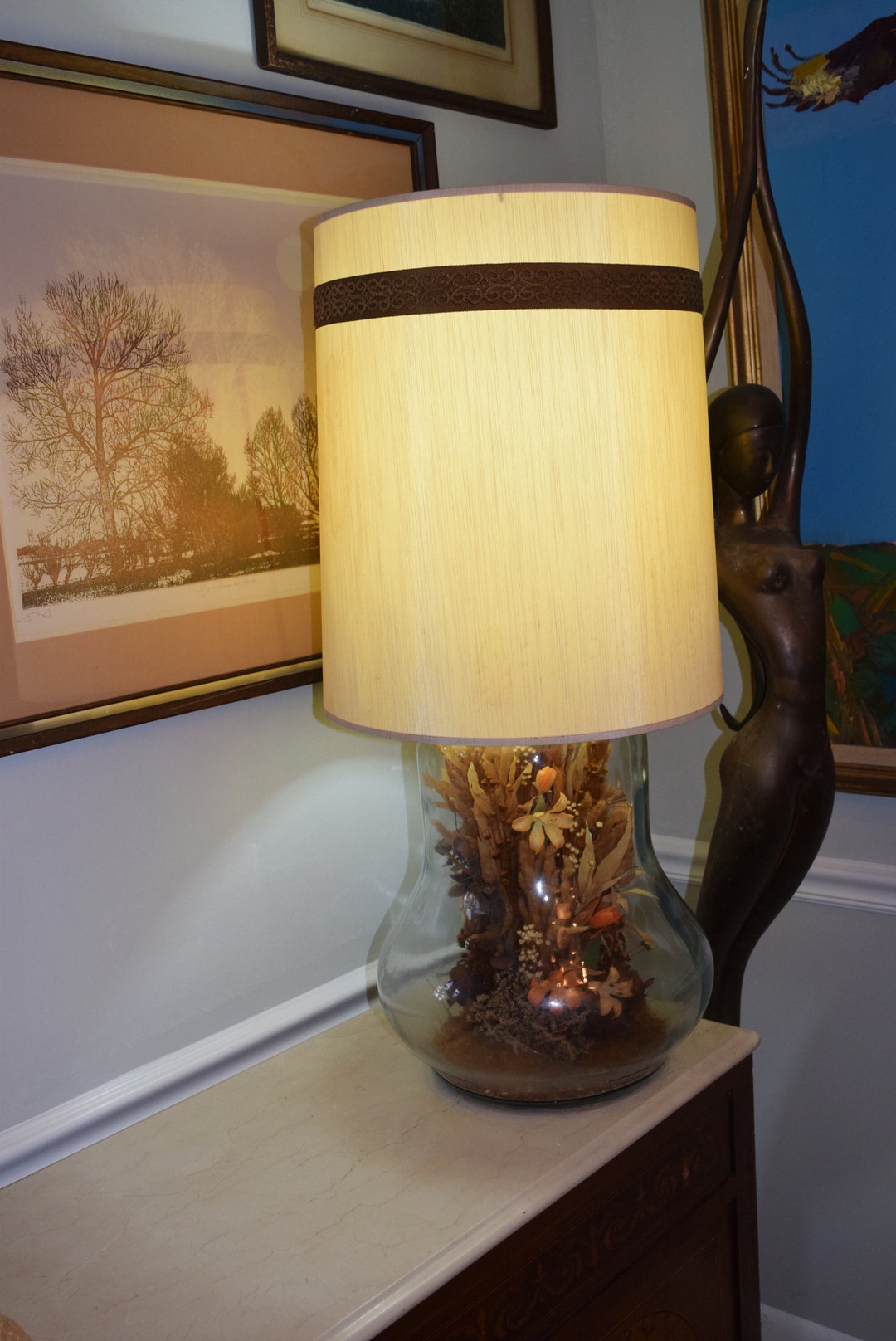 Large CRISA Extremely Rare 5 Gallon Glass Water Bottle Fillable Bottle Lamp  Decorated Dried Flower Arrangement Pear Shape Jug Demijohn Lamp - Etsy, image size:1080x1616