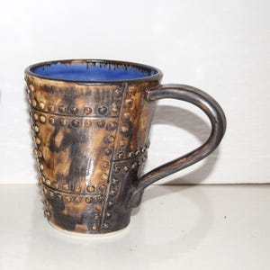 Sheet Metal Mug Blue and Chrome Stoneware Mug Cup by Symmetrical Pottery by Angi Pogue-Reed - SOLD SEPERATELY