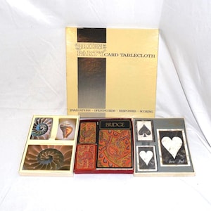 CHOICE Bridge Playing Cards 2 Decks w Score Pad Hallmark Shells, Congress Designer, Caspari Ensemble or Bridge Card Instructional Tablecloth
