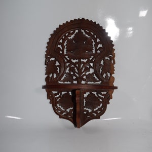 Late 19th Century American Renaissance Revival VICTORIAN Eastlake Style Hanging Wooden Wall Shelf CARVED Wood Wall Shelf