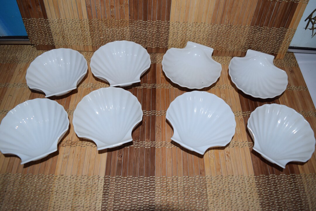 8 Multipurpose White Porcelain Mini Scallop Shell Ramekin - Etsy