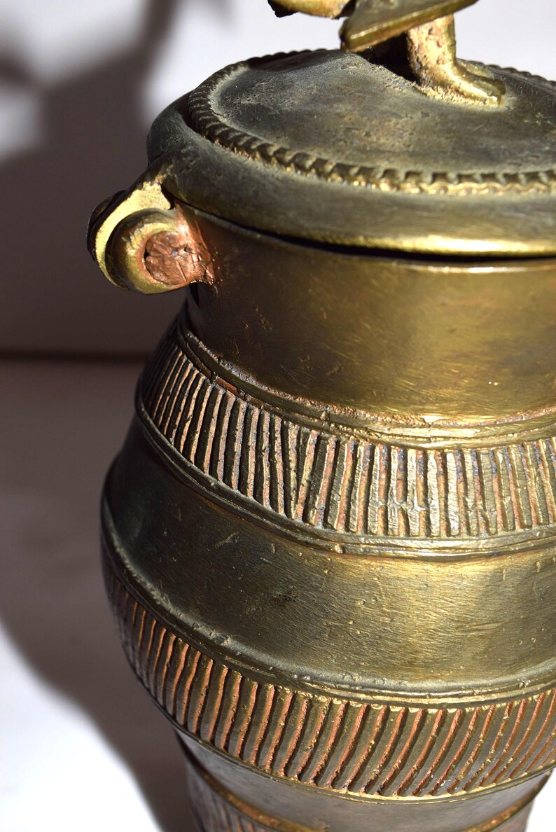 Kuduo African Cast Bronze Gold Dust Vessel Kuduo Ashanti Tribe Ghana Brass ...