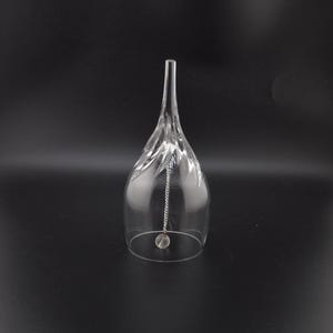 Swirl Etched Crystal Bell West Germany Lead Crystal Clear Hand Cut Glass Bell Modern Bell