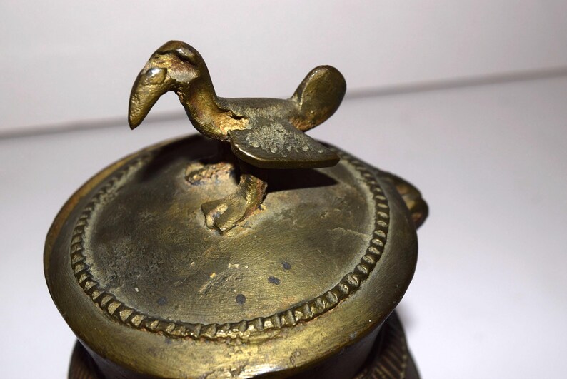 Kuduo African Cast Bronze Gold Dust Vessel Kuduo Ashanti Tribe Ghana Brass ...