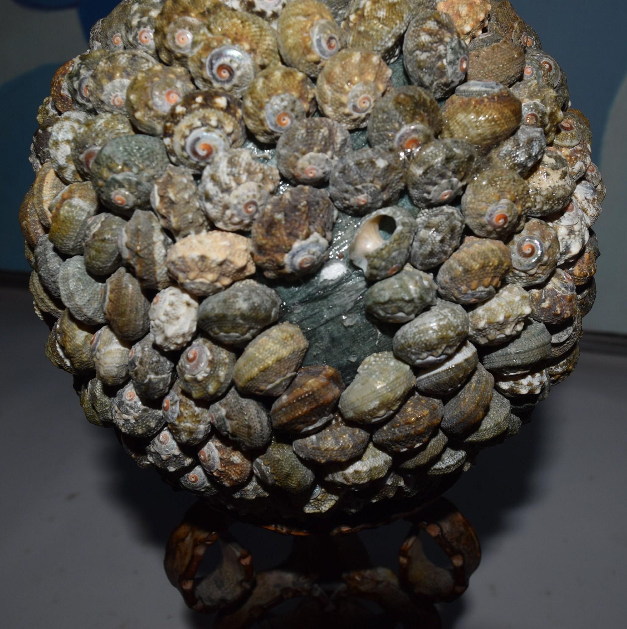 Seashell Encrusted Balls Art Sculpture Rose Colored Shell Ball, A ...