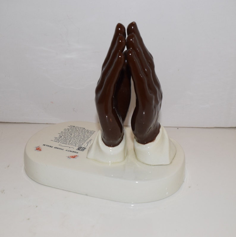 African American Ceramic Praying Hands W/ Inscribed Scripture Etsy