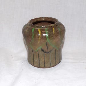 Burslem H. J. Wood Made in England 1939 Handpainted Art Pottery Flower Earthenware Container