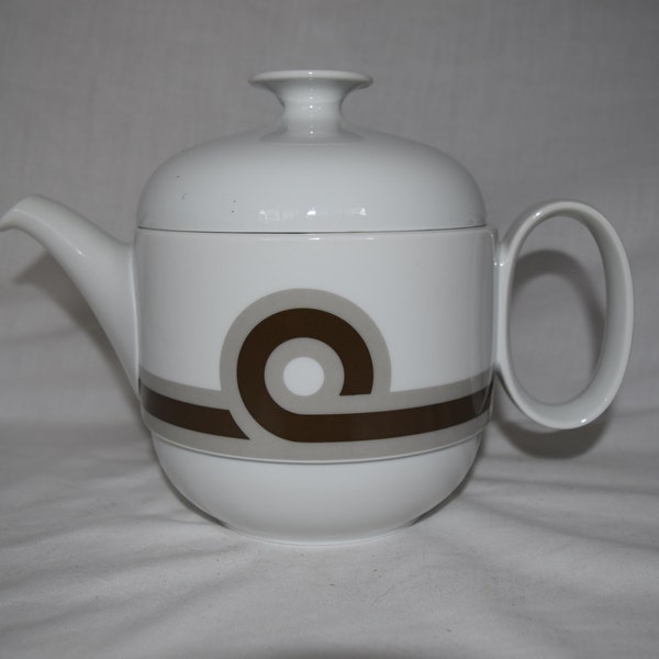 Rosenthal Ambrogio Pozzi Studio Linie Duo Teapot Baltic Pattern Ambrogio Pozzi  R Nairac 1970 Space age Bavaria Scherzer Germany Mid Modern