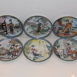 Imperial Jingdezhen Porcelain Beauties of The Red Mansion Plate by Zhao HuiMin 8.5&quot; Chinese Women, Geishas, Asian Ladies, 1st of 2 Sets