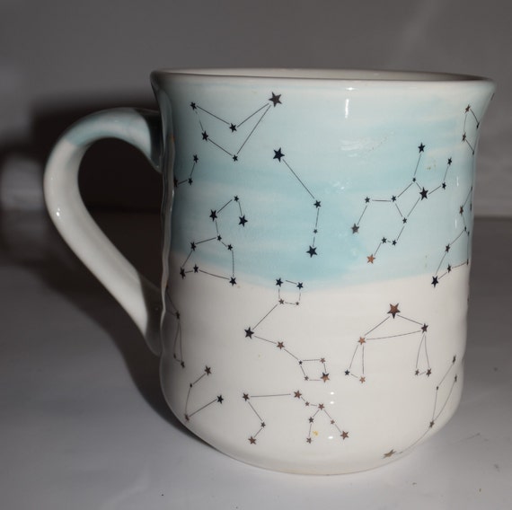 Sheffield Home Stoneware Coffee Mugs- Stylish and Trendy Leopard Printed Coffee Cups, Mugs for Tea, Latte Mug, and Hot Chocolate, 18 oz, (Blue