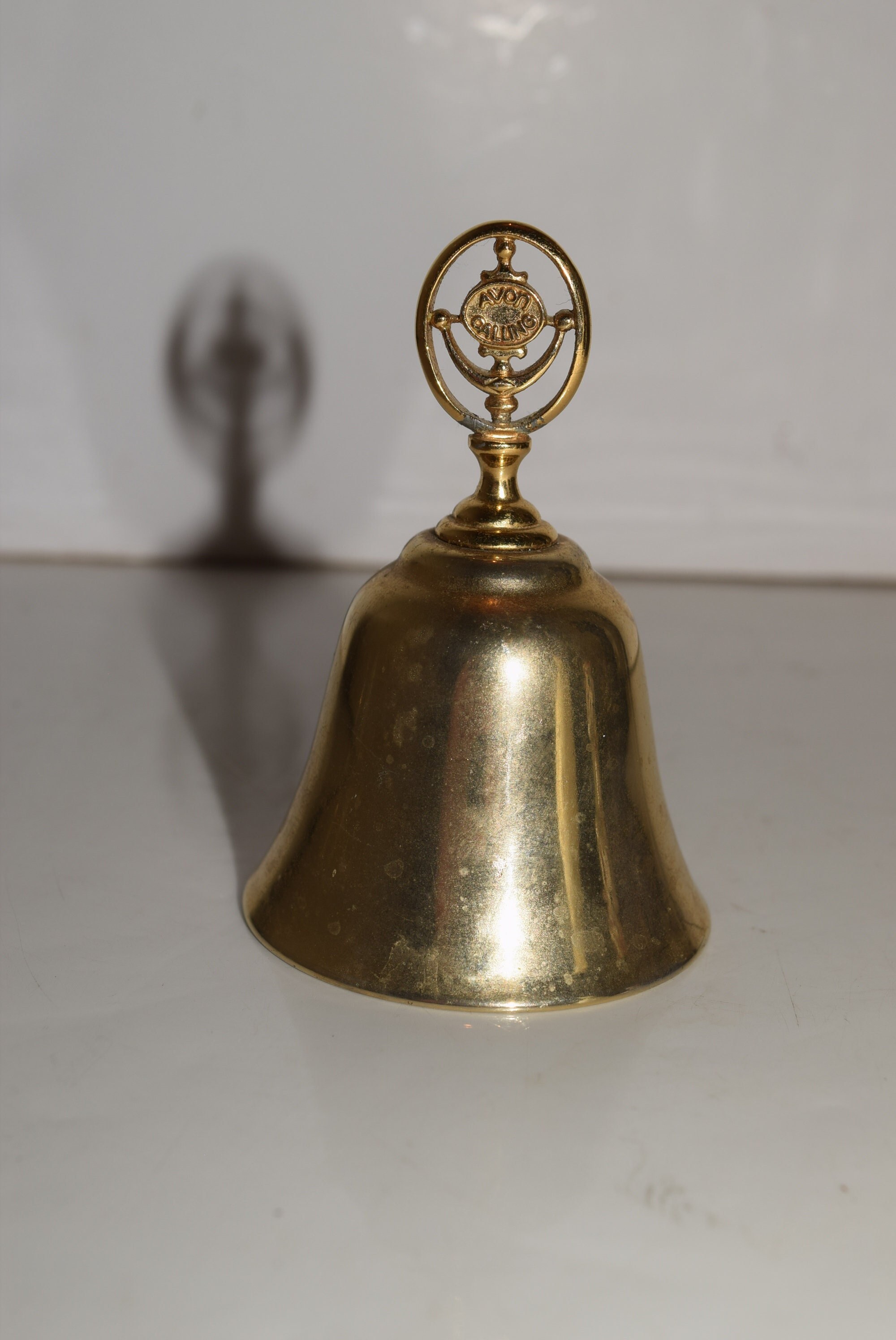 Avon Calling Brass Bell Vintage 3" Metal Avon Calling