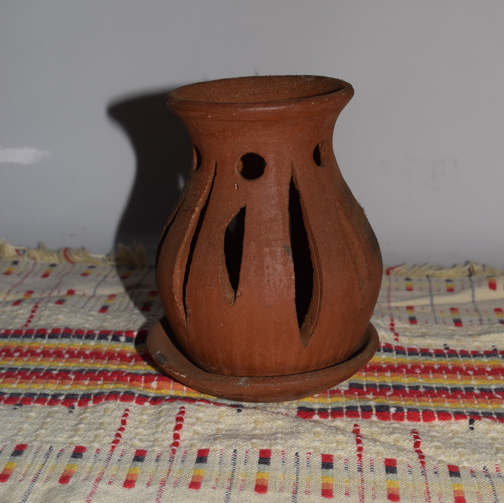 beswick theminstrel 陶器 Terracotta Tea Light Votive Luminary Chimenea W/ Underplate