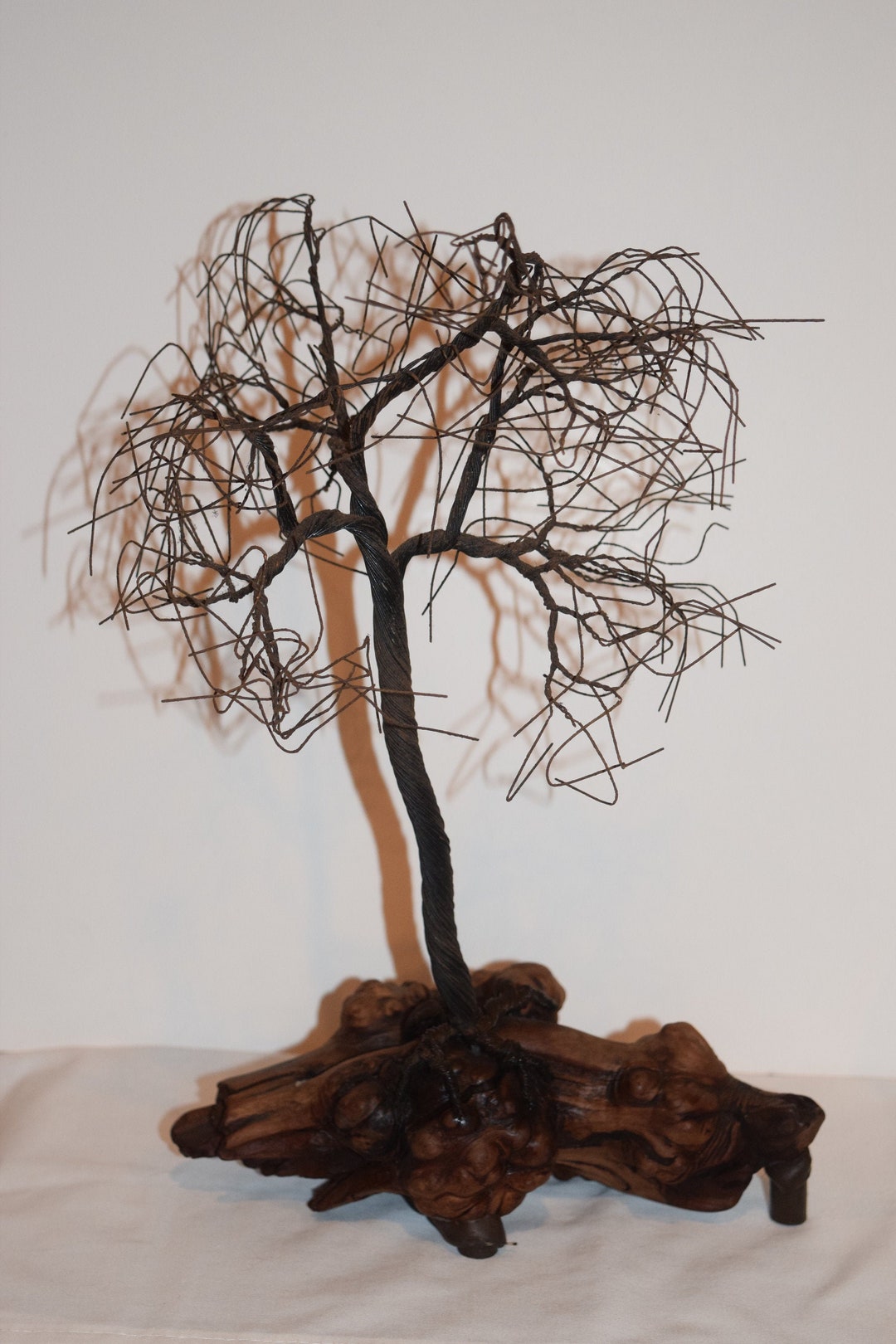 Windswept Brass Wire Tree Cypress Burl Base Jere Style Metal Etsy