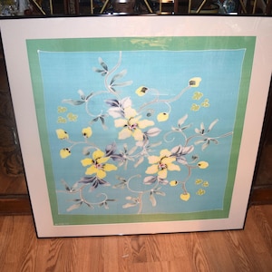 Malaysian Handmade Batik Silk Scarf Framed 100% Silk Hand-Drawn Malaysian Batik.