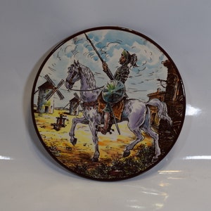 Don Quixote Plate Importart Made In Spain Don Quixote de la Mancha Spanish Home Decor Spanish Art Hand Painted Plate from Spain