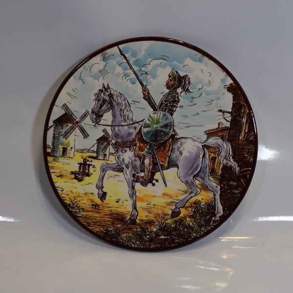 Don Quixote Plate Importart Made In Spain Don Quixote de la Mancha Spanish Home Decor Spanish Art Hand Painted Plate from Spain