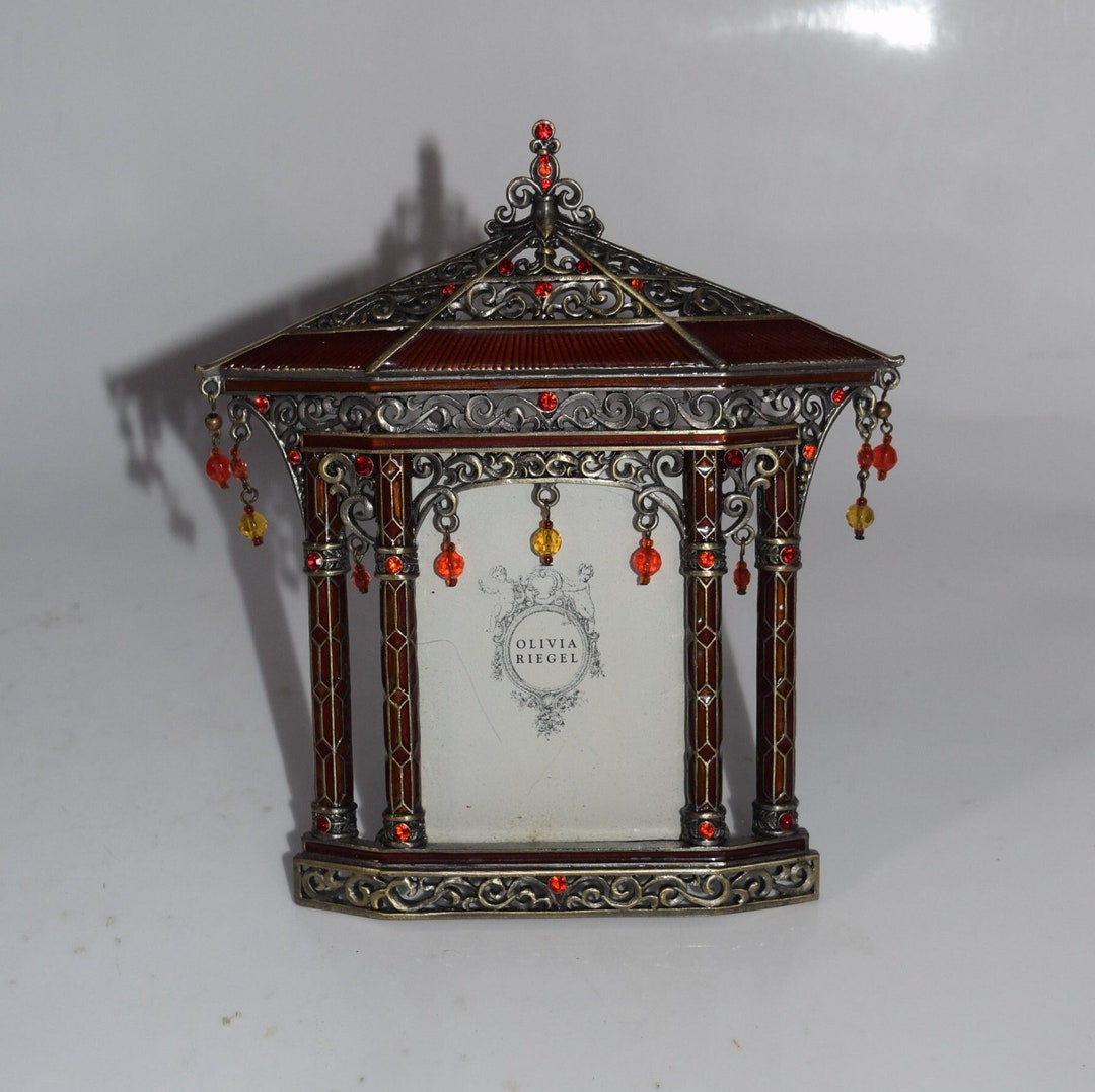 Olivia Riegel Photo Frame Enamel and Elaborately Jeweled Frame Red ...