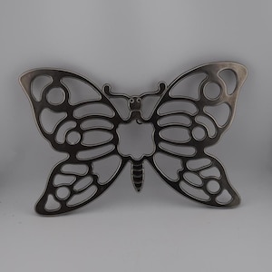 Leonard Silverplate Butterfly Trivet Pot Holder Silver Plated Metal Made in Italy Hot Pad Metal Wall Hanging Retro Kitchen Decor Boho