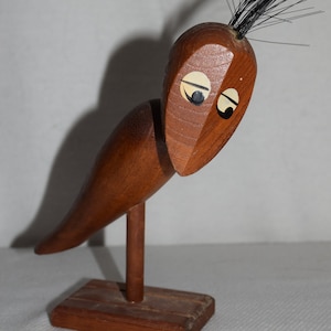Wood Kookoo Doe Doe Bird Bottle Opener And Corkscrew  - Made In Japan - Very Cool!
