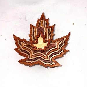Tim Weberding Woodworking Gatlinburg, Hand Made Wood Maple Leaf Box Ring Box or Novelty Box Handcrafted Trinket Box Container Keepsake Box