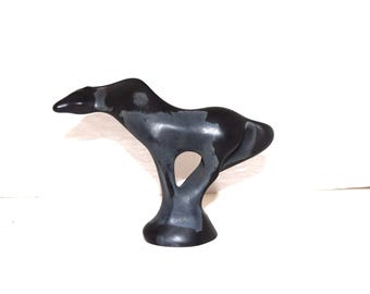Porcelain Horse Sculpture Jaroslav Ježek Royal Dux Porcelain Czech Black Horse Karlovarsky Porcelain Dux Karlovarsky Figurine Art Deco RARE